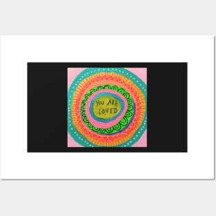 You Are Loved Rainbow Mandala Posters and Art